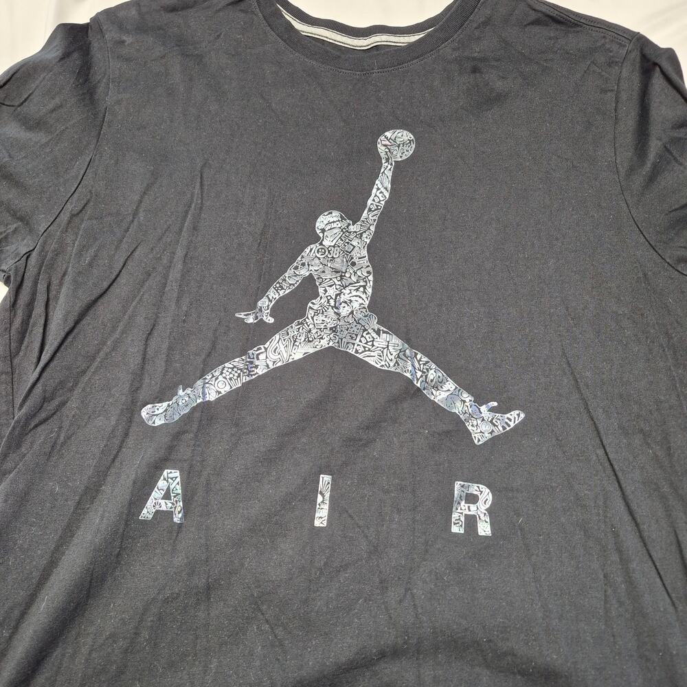 Jordan Air Jumpman Graphic T Shirt Mens Large Black Basketball Tee